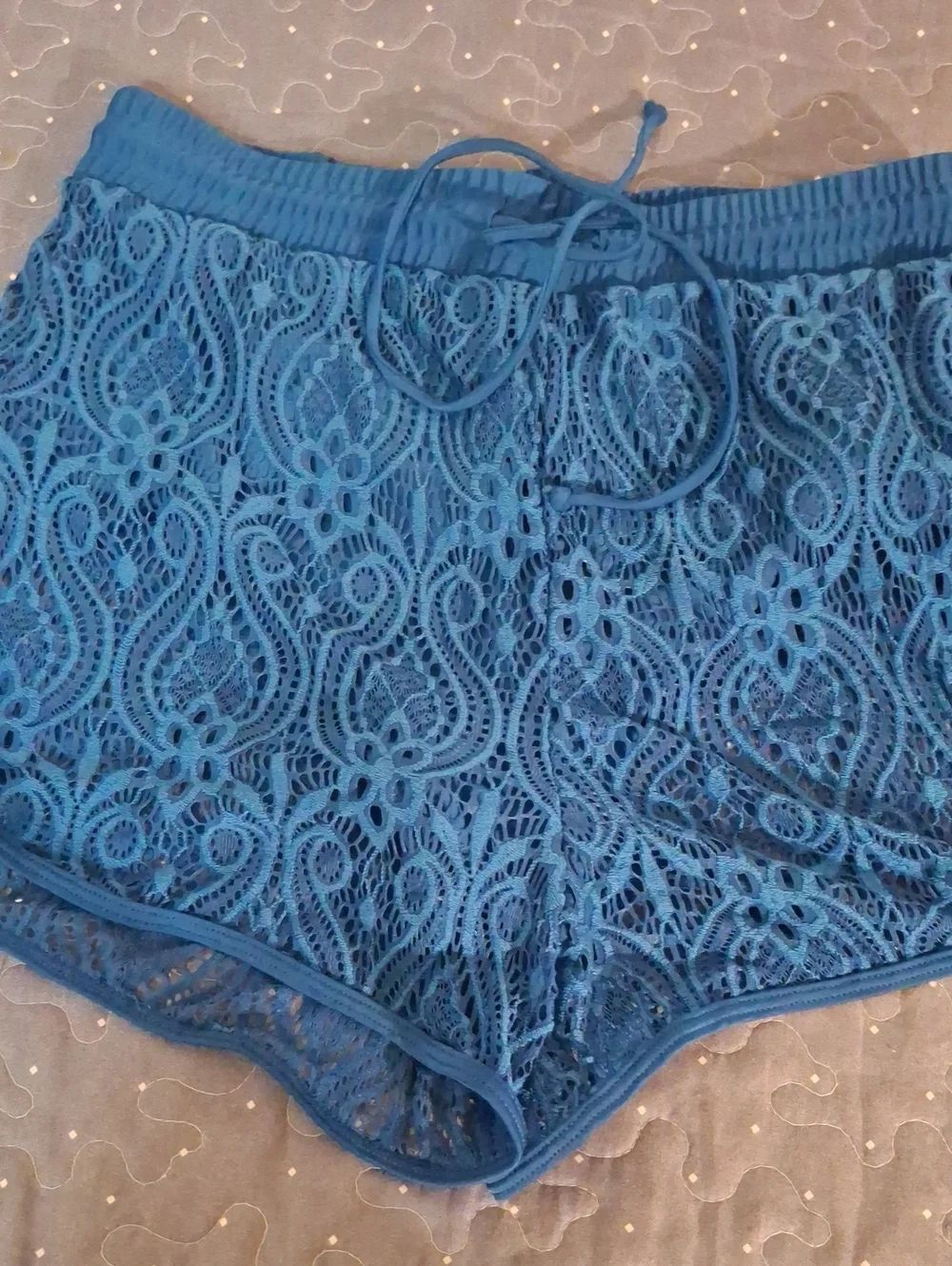 Lace Lounge Swim Shorts - Blue